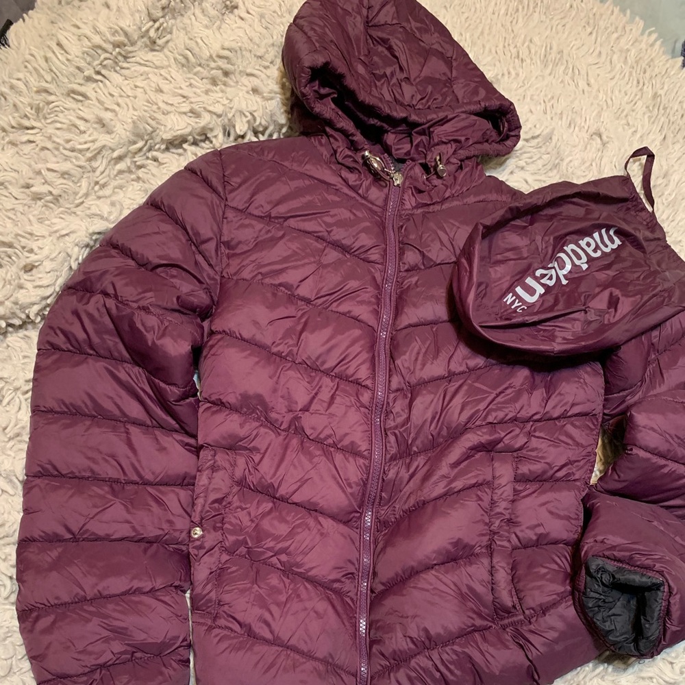 Juniors Steve Madden Plum Purple puffer coat